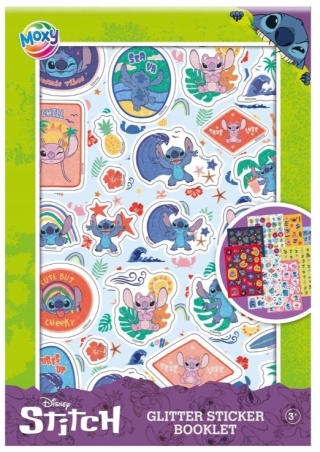 Książeczka z brokatowymi naklejkami nalepki Stich LILO I STITCH A5 8k