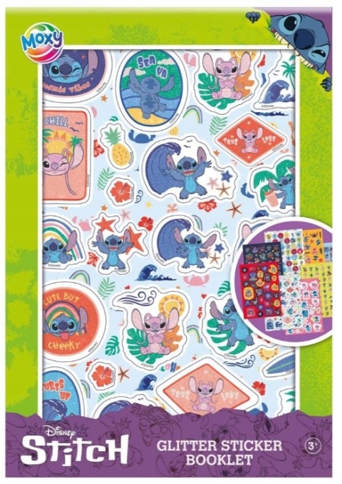 Książeczka z brokatowymi naklejkami nalepki Stich LILO I STITCH A5 8k