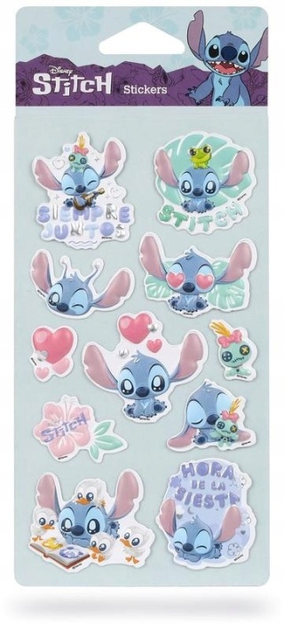 Naklejki nalepki holograficzne puffy Lilo i Stitch Stich love