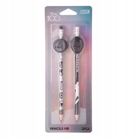 Ołówek z gumką figurką avengers Kapitan Ameryka Ironman Disney 100 2 szt