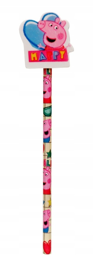 Ołówek z gumką gumka do mazania figurka ŚWINKA PEPPA