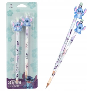 Ołówek z gumką i toperem Stitch Lilo I Stich happy 2 szt