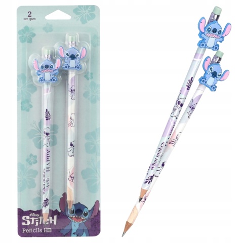 Ołówek z gumką i toperem Stitch Lilo I Stich happy 2 szt