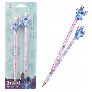 Ołówek z gumką i toperem Stitch Lilo I Stich summer 2 szt