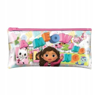 Piórnik saszetka ołówek gumka linijka KOCI DOMEK