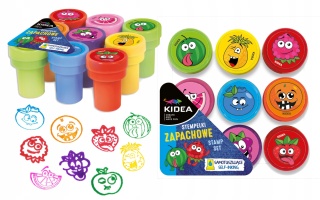 Stempelki ozdobne pieczątki samotuszujące owoce zapachowe KIDEA