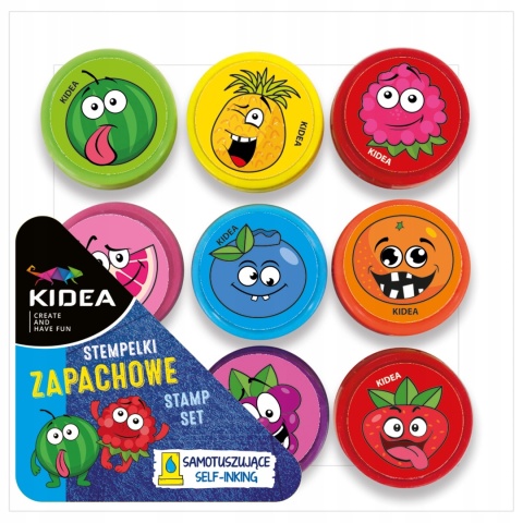 Stempelki ozdobne pieczątki samotuszujące owoce zapachowe KIDEA
