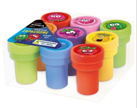 Stempelki ozdobne pieczątki samotuszujące owoce zapachowe KIDEA