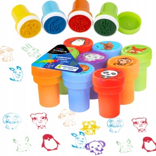 Stempelki ozdobne pieczątki samotuszujące zwierzęta KIDEA A