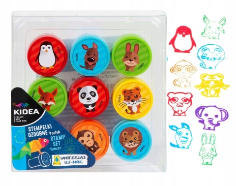 Stempelki ozdobne pieczątki samotuszujące zwierzęta KIDEA A