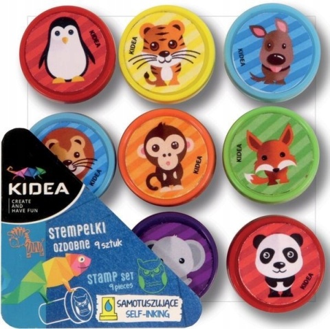 Stempelki ozdobne pieczątki samotuszujące zwierzęta KIDEA A