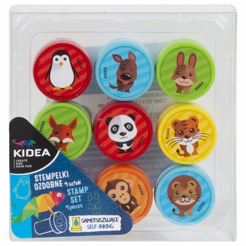 Stempelki ozdobne pieczątki samotuszujące zwierzęta KIDEA A