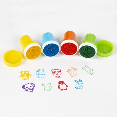 Stempelki ozdobne pieczątki samotuszujące zwierzęta KIDEA A