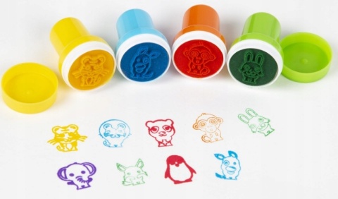 Stempelki ozdobne pieczątki samotuszujące zwierzęta KIDEA A