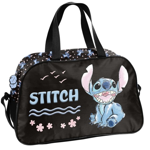 Torba na ramię młodzieżowa Stich czarna sportowa na basen Lilo i Stitch