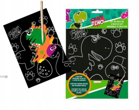 Wydrapywanka+ rysik Crazy Dino dinozaury