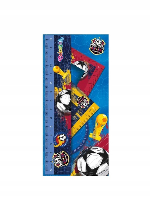 Zestaw geometryczny elastyczny 4 elementy linijka ekierka kątomierz PIŁKA