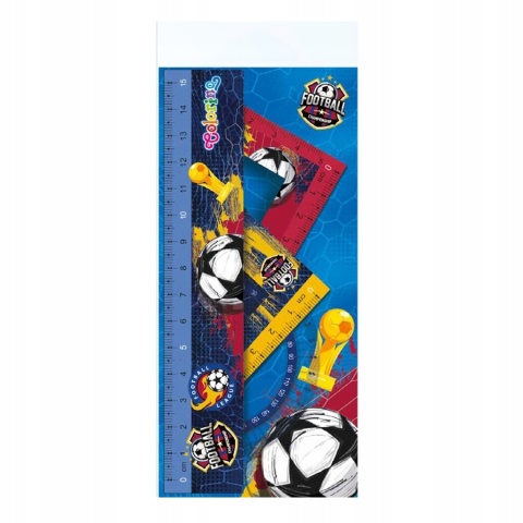 Zestaw geometryczny elastyczny 4 elementy linijka ekierka kątomierz PIŁKA