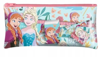Zestaw linijka ołówek saszetka temperówka ołówek Kraina Lodu Frozen