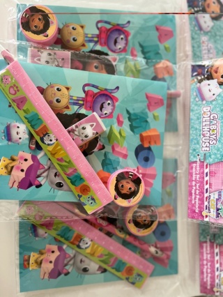 Zestaw szkolny 5el ołówek linijka KOCI DOMEK GABI