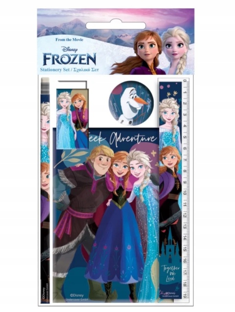 Zestaw szkolny 5el ołówek linijka KRAINA LODU