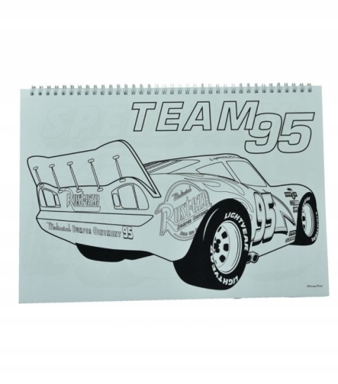 AUTA Zygzak McQueen szkicownik kolorowanki na spirali naklejki A4 40 k AUTA Zygzak McQueen szkicownik kolorowanki na spirali naklejki A4 40 k