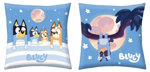 BINGO I BLUEY poduszka jasiek dwustronna Blue 40x40 cm