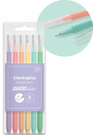 Cienkopis pisaki INTERDRUK pastel teen 0,7 mm zestaw 6 szt