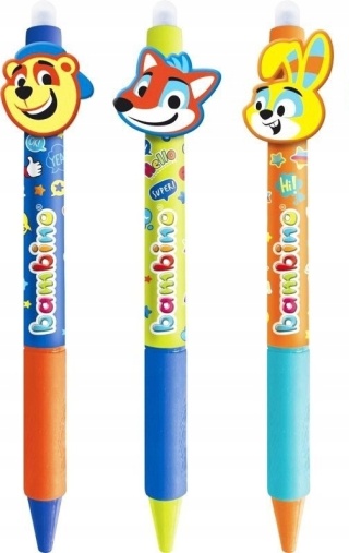 Długopis wymazywalny ścieralny St. Majewski bambino królik lis miś 3 szt