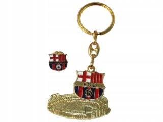 FC BARCELONA Barca brelok breloczek zawieszka do kluczy + przypinka metal