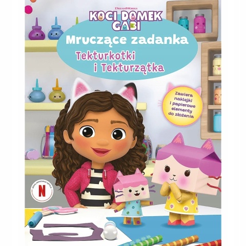 KOCI DOMEK GABI mruczące zadanka kolorowanka naklejki rebusy zadania