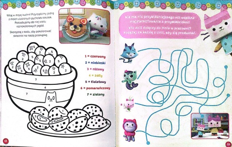 KOCI DOMEK GABI mruczące zadanka kolorowanka naklejki rebusy zadania