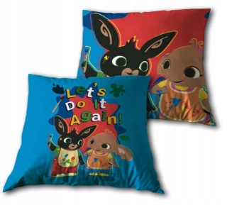 Królik Bing poduszka jasiek dekoracyjna niebieska DWUSTRONNA 40x40