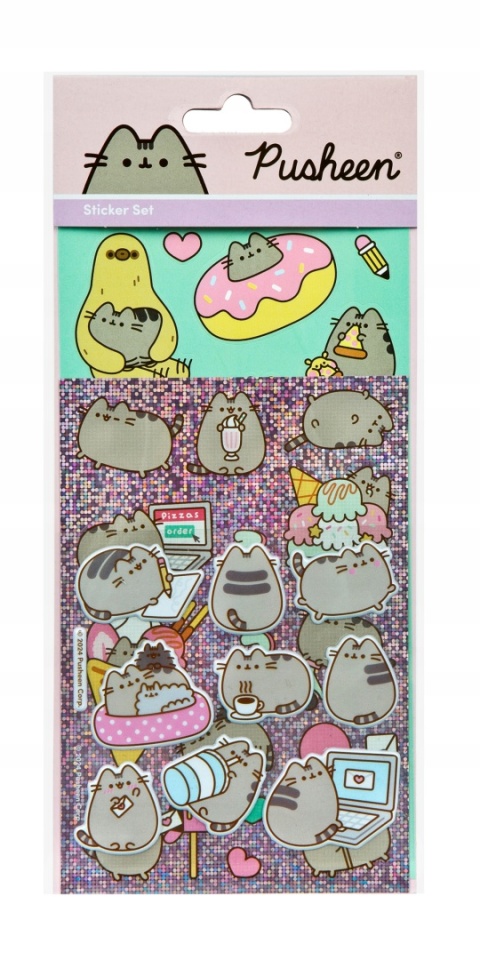 Naklejki nalepki wypukłe puffy brokatowe klasyczne kot kotek PUSHEEN