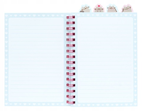 Notatnik pamiętnik kołonotatnik z zakładkami kot Pusheen chmurka słoneczko