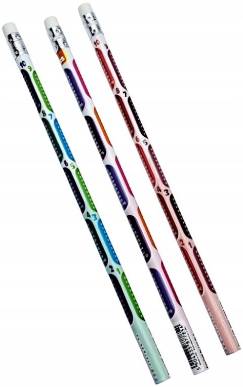 Ołówek HB z gumką z tabliczką mnożenia 2 szt