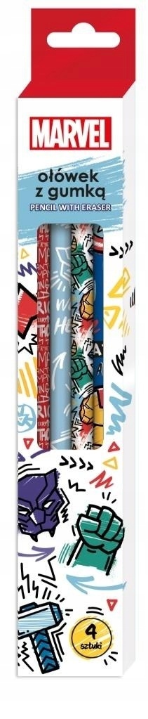 Ołówek z gumką Avengers komplet 4 szt