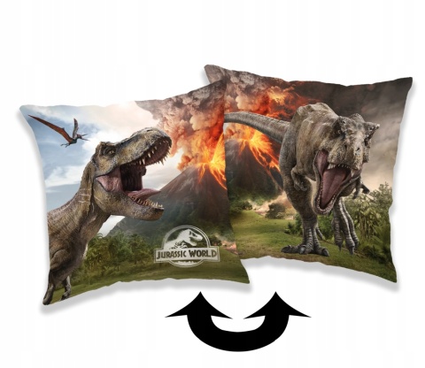 Park Jurajski Jurassic world dinozaury poduszka dwustronna jasiek 40X40 cm