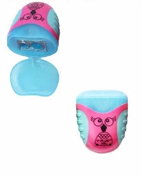 Temperówka strugaczka podwójna z pojemnikiem Sowa mix 1 szt