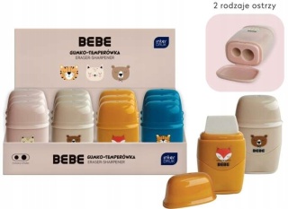 Temperówka strugaczka podwójna z pojemnikiem z gumką Interdruk 2w1 1 szt