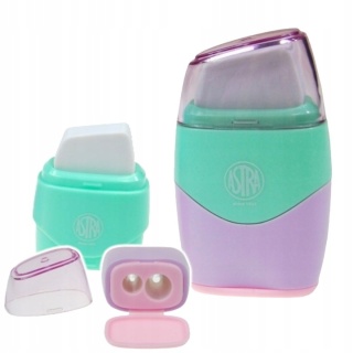 Temperówka strugaczka podwójna z pojemnikiem z gumką PASTEL Astra 2w1 1 szt