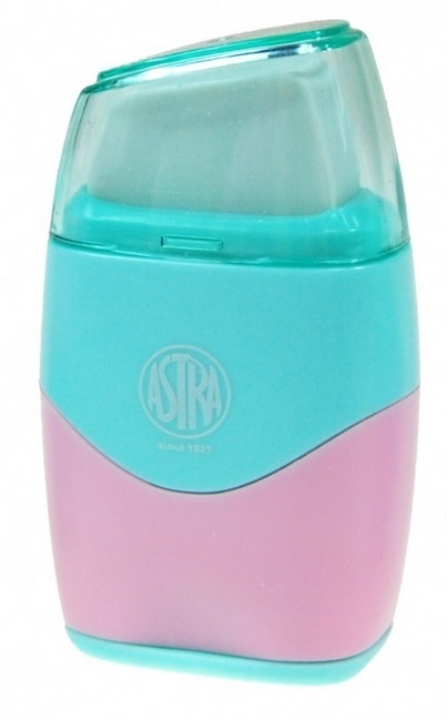 Temperówka strugaczka podwójna z pojemnikiem z gumką PASTEL Astra 2w1 1 szt