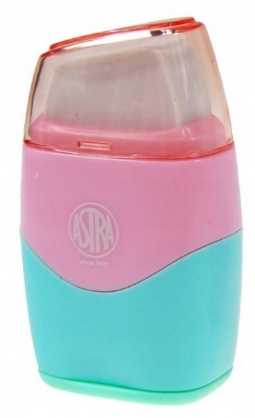 Temperówka strugaczka podwójna z pojemnikiem z gumką PASTEL Astra 2w1 1 szt