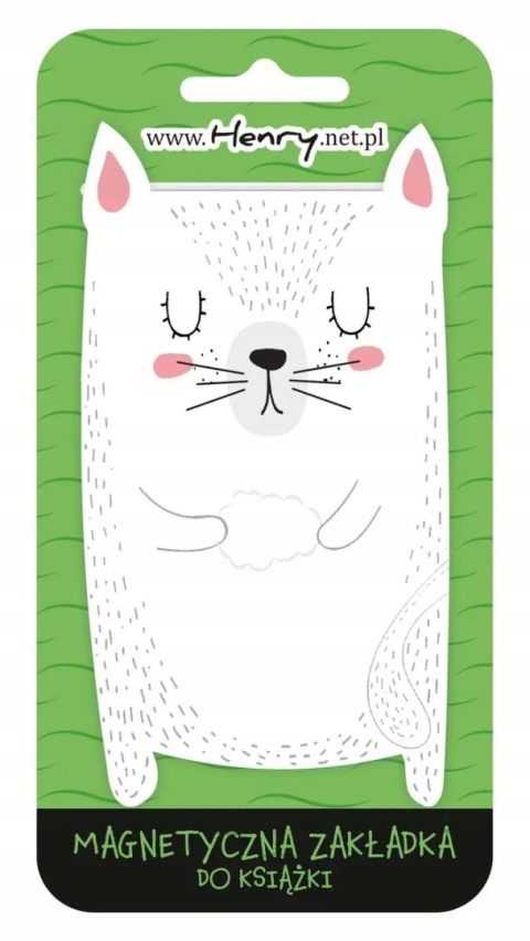 Zakładka magnetyczna do książki BIAŁY KOT Henry 65x120 mm