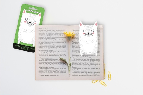 Zakładka magnetyczna do książki BIAŁY KOT Henry 65x120 mm