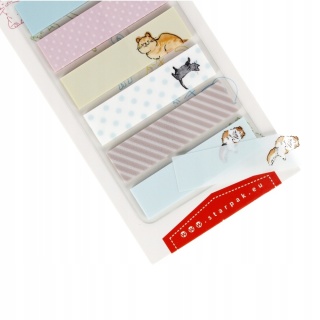 Zakładki indeksujące znaczniki karteczki 45x12 mm kot kotki STARPAK 120 szt