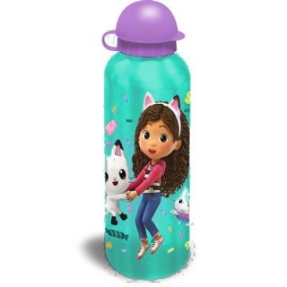 Bidon aluminiowy z ustnikiem KOCI DOMEK GABI 500ml