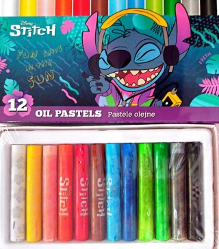 Kredki Pastele olejne 12 kolorów LILO I STITCH