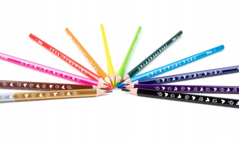 Kredki ołówkowe 12 + 1 kolorów złota srebrna myszka Miki Mickey Colorino