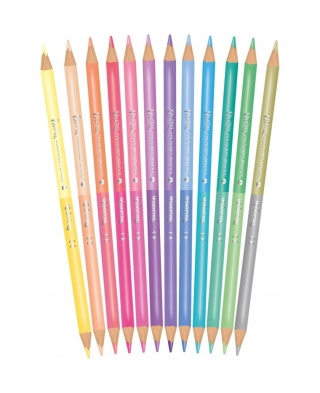 Kredki ołówkowe 24 kol dwustronne pastel Colorino
